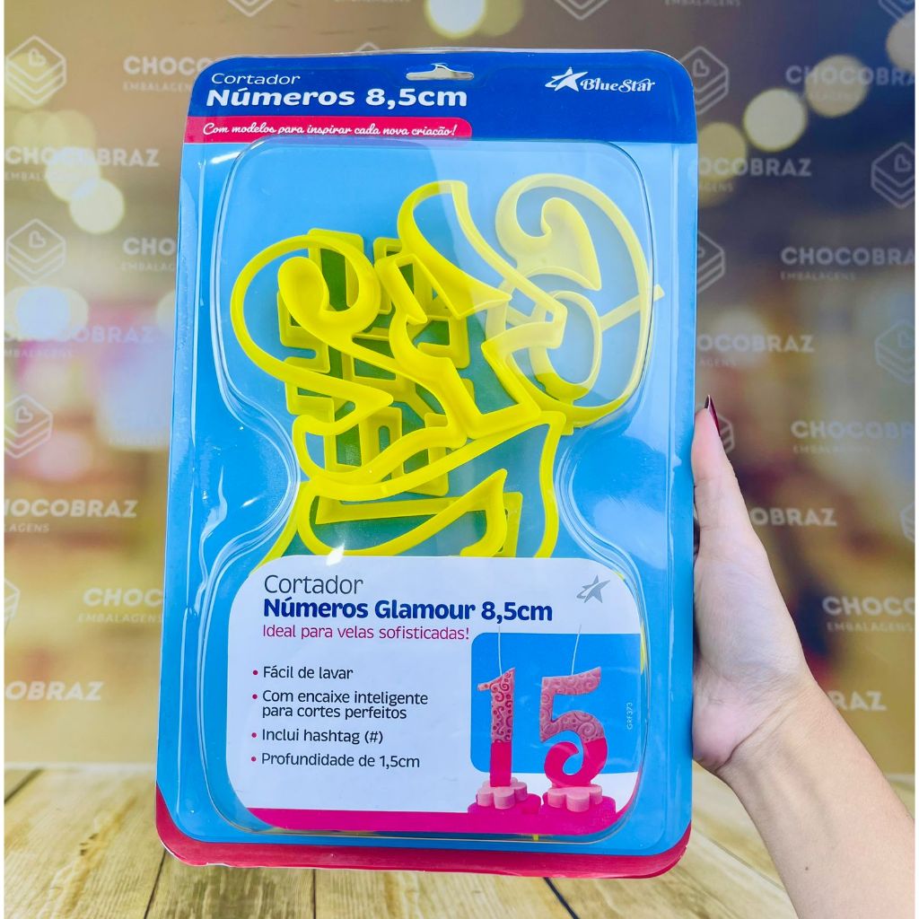 KIT 10 PEÇAS CORTADOR DE NÚMEROS 8,5 CM BLUE STAR COD 411782 em Oferta na Shopee