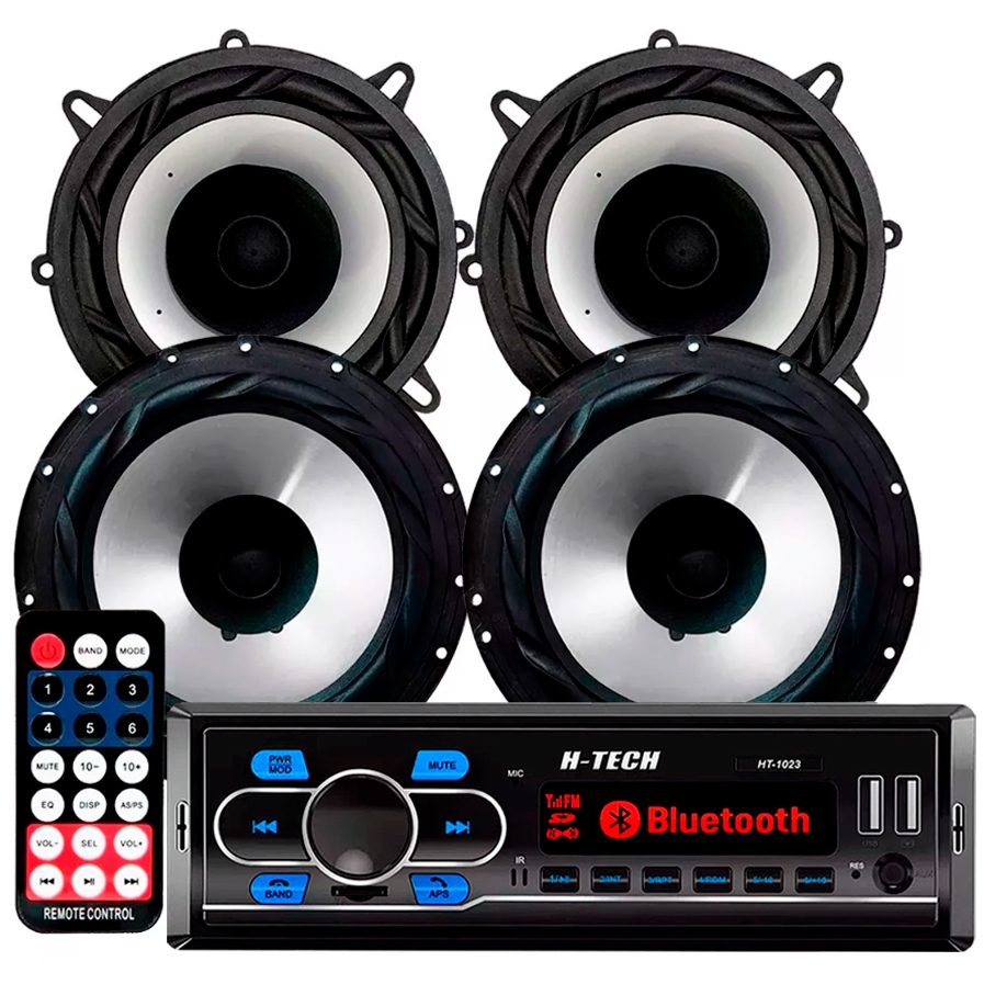 Kit Som Automotivo Player Bluetooth Falante 6 + 5 Pol em Oferta na Shopee