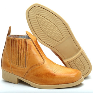 Bota Botina Couro Legítimo Sola PVC