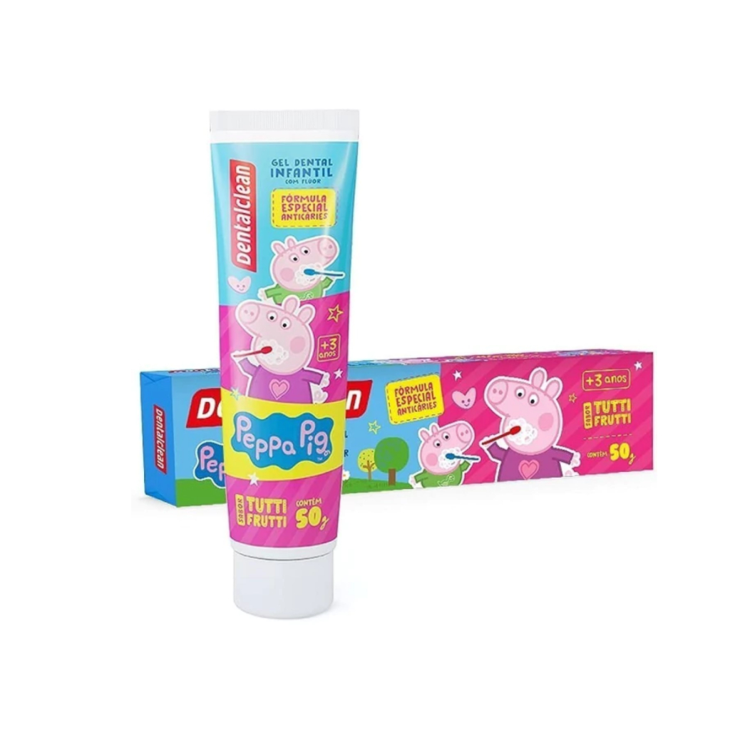 Creme Dental Infantil Peppa Pig Com Flúor Sabor Tutti Frutti 50g Dentalclean