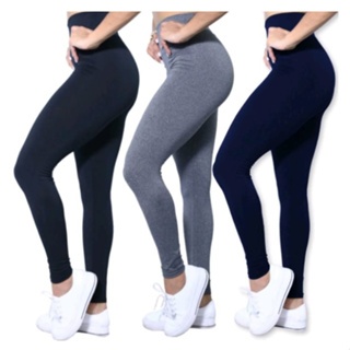 kit 3 calça legging flanelada peluciada feminina costura reforçada suplex