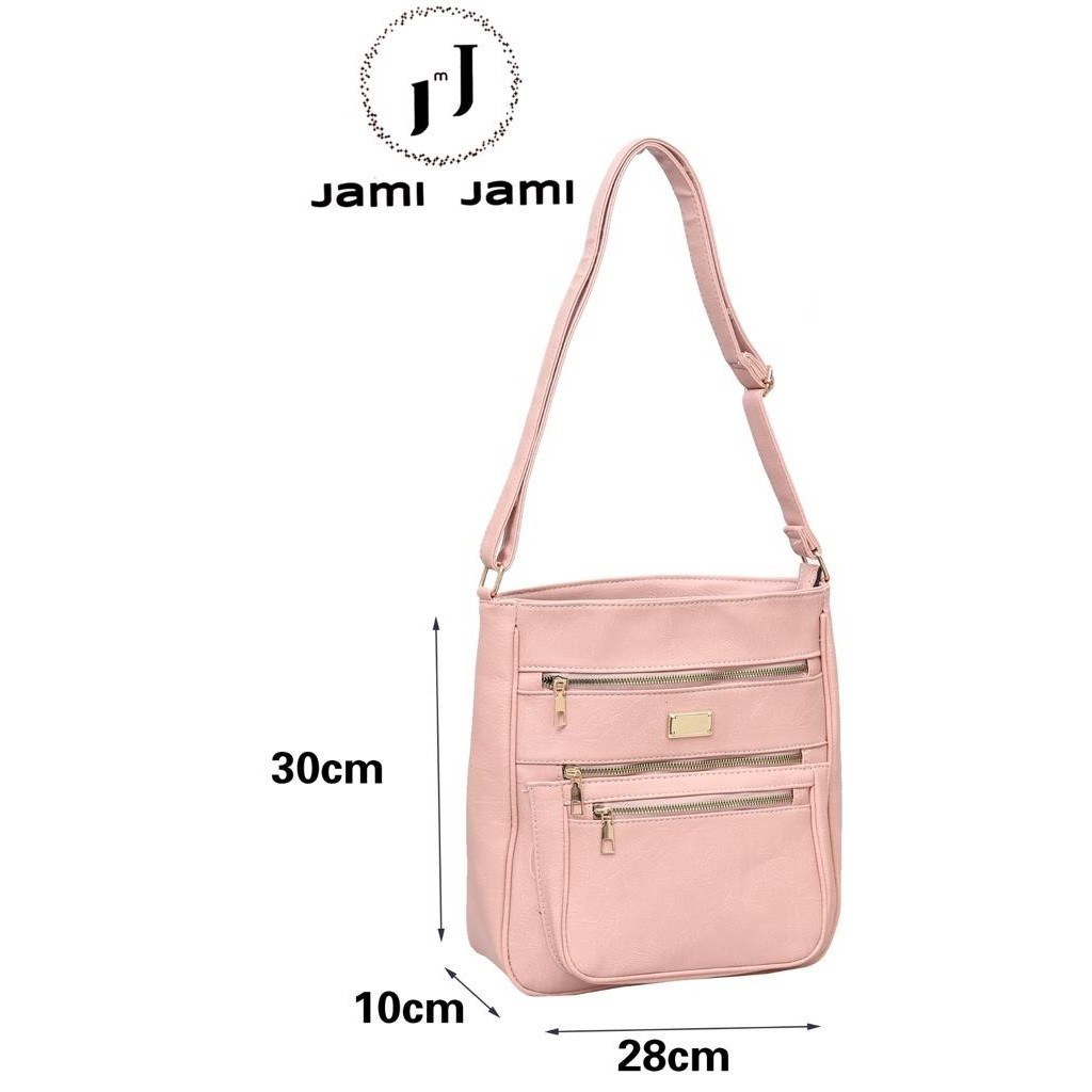 bolsa feminina tiracolo transversal 5 zipers couro T804 VT