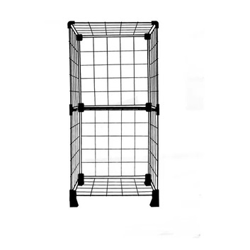 Balcão / Estante Aramada 0,70x0,30x0,30M Preta com 02 Nichos
