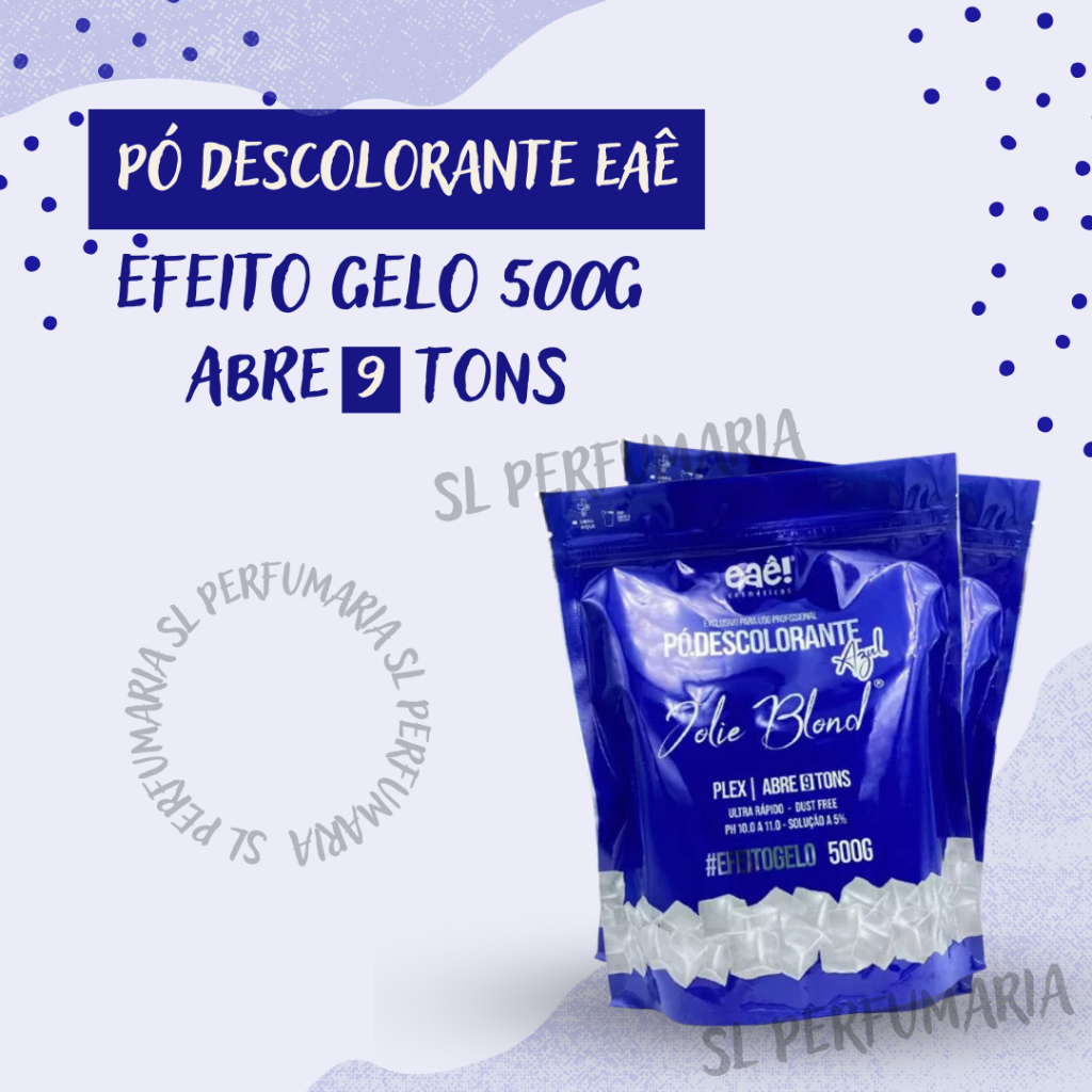 Pó Descolorante Azul Plex Profissional Eaê! Cosméticos. Clareia Até 9 Tons Ultra Rápido Clareador.