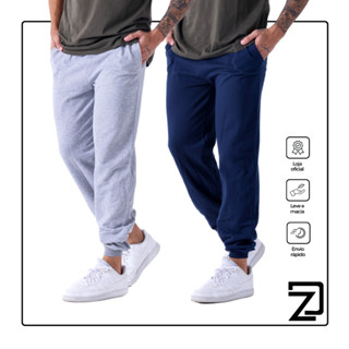 Kit 2 Calça Moletom Masculina Com Punho