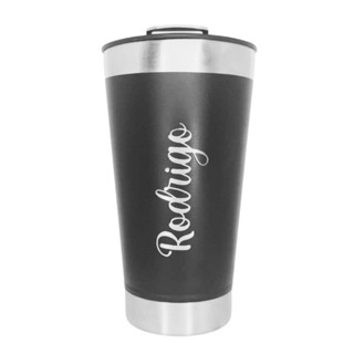 Copo térmico preto personalizado a laser com seu nome