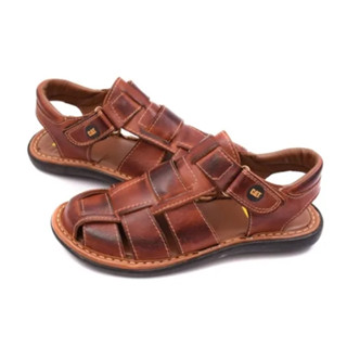 Sandalia premium em couro legitimo caterpillar masculino