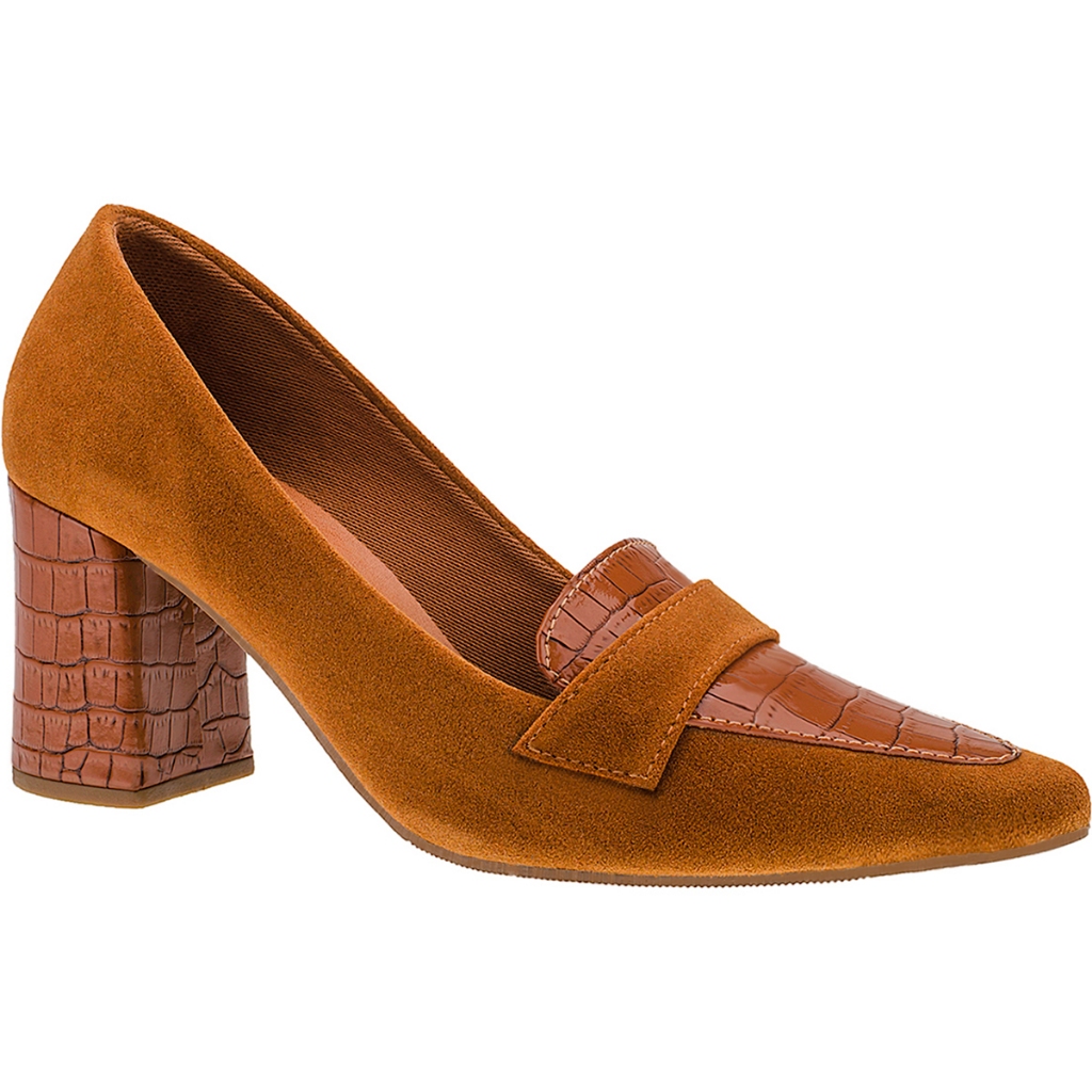 Detalhes do Scarpin Feminino Salto Alto Grosso Bico Fino Confortável 3041