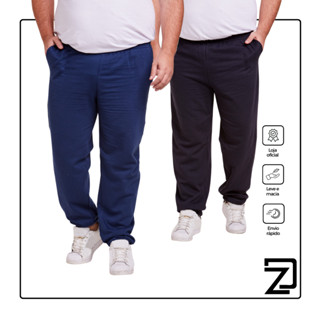 Kit 2 Calça Moletom Masculina Plus Size Com Bolso
