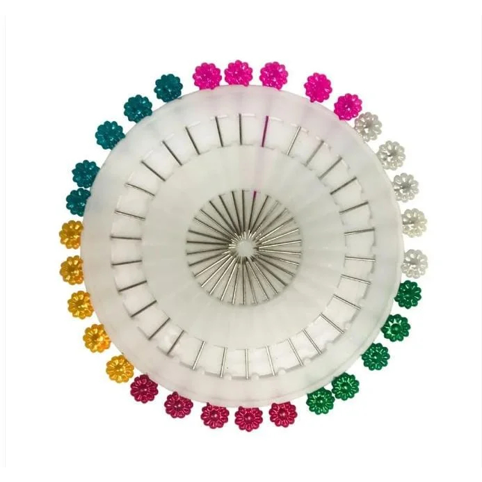 Alfinete Cabeça De Flor Para Patchwork Costura 30 Unidades