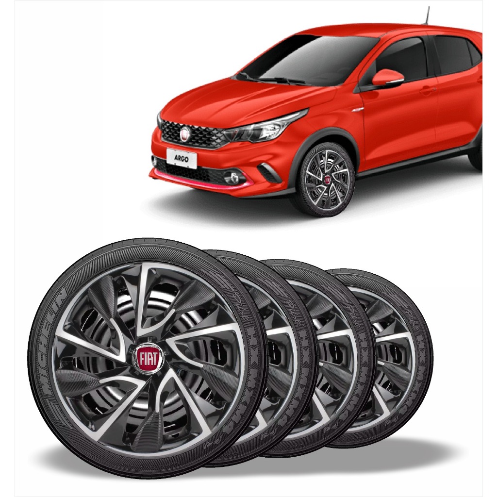 Jogo 4 Calota Esportiva Ds4 Aro 13 Fiat Argo Mobi