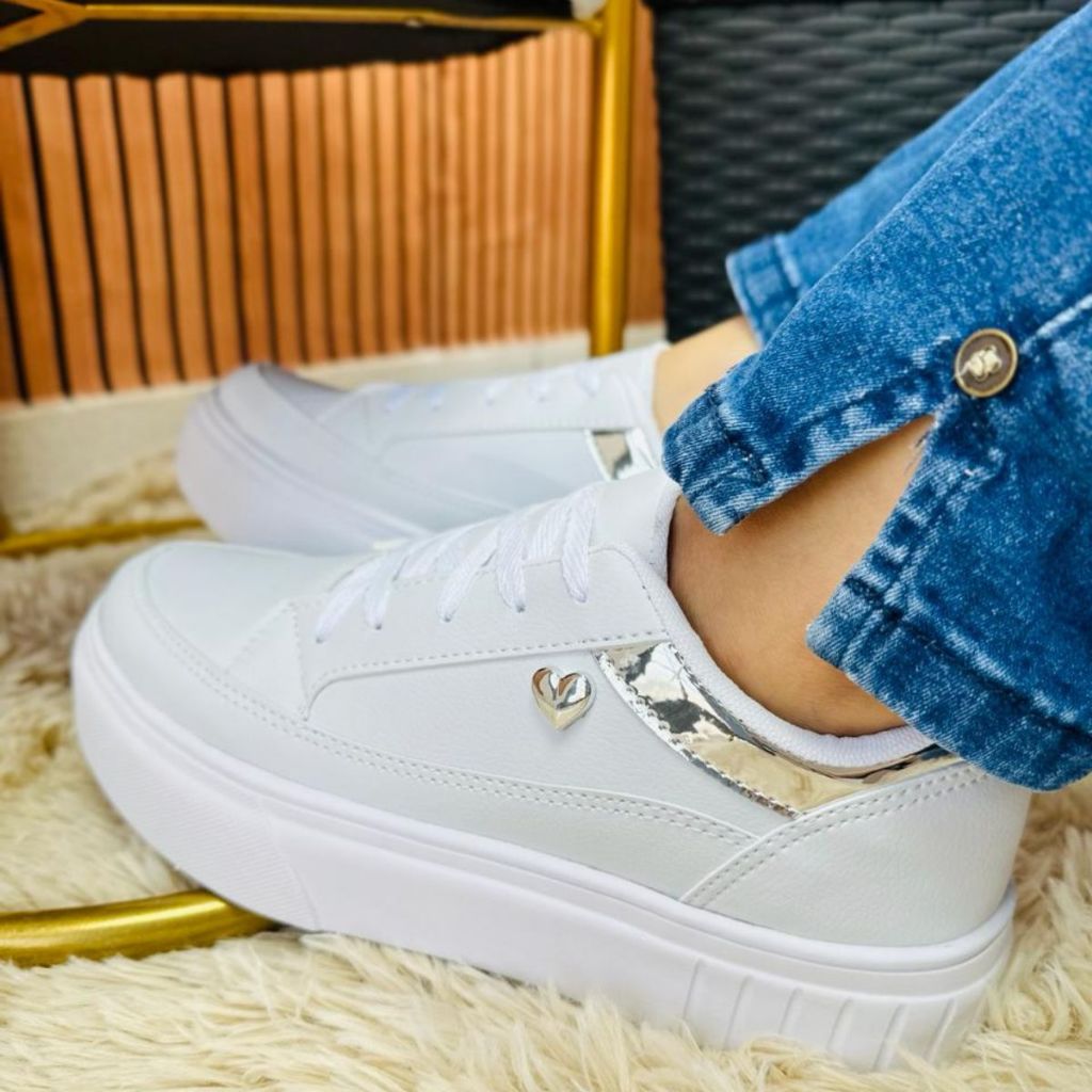 Tenis Branco Feminino Casual Sola Leve Macio Confortavel em Oferta na Shopee