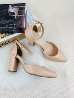 Scarpin Feminino Salto Alto 9,5cm Grosso Bico Fino Tira Tornozelo Social Casamento Festa Elegante