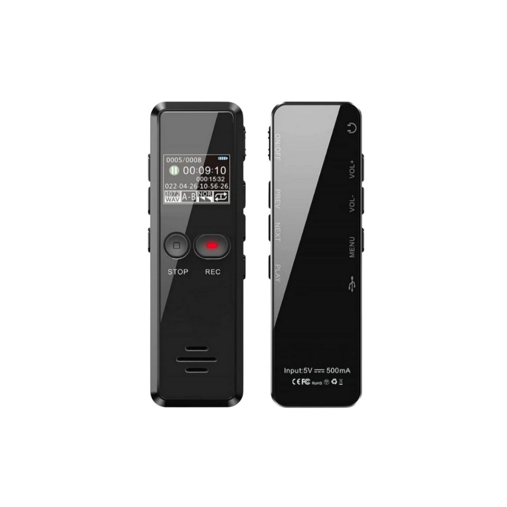 Mini Gravador Voz Som Digital Espiao Espia Micro Escuta 32g Microfone Duplo V90