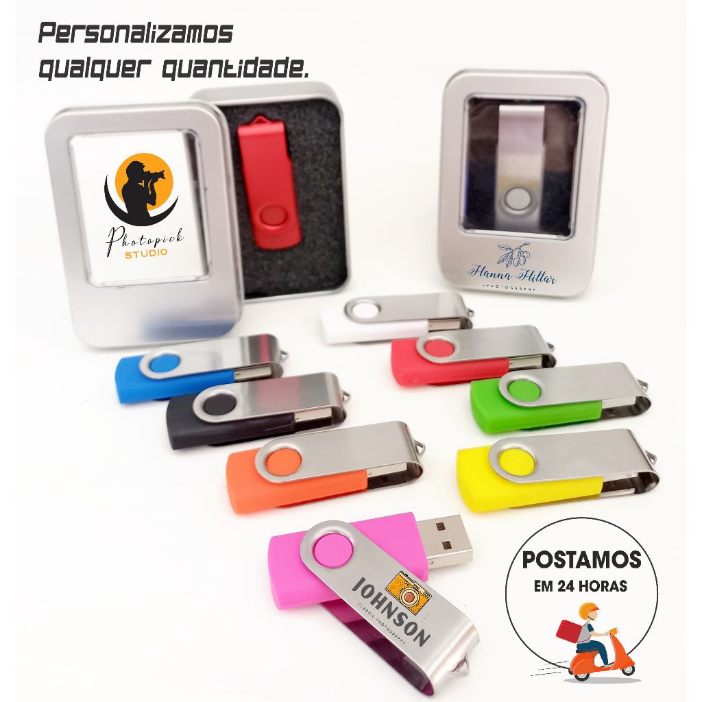 Pen drive giratório com caixinha 4gb 8gb 16gb 32gb 64gb  twist Personalizados PF126+F15.