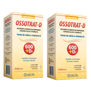 Ossotrat D 600 D3 KIT COM 2 Vitamina Suplemento Para Ossos com 60 comprimidos