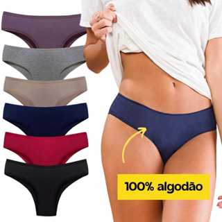 Kit 5 Calcinha de Algodão Cotton Confort Tanga algodao Lisas