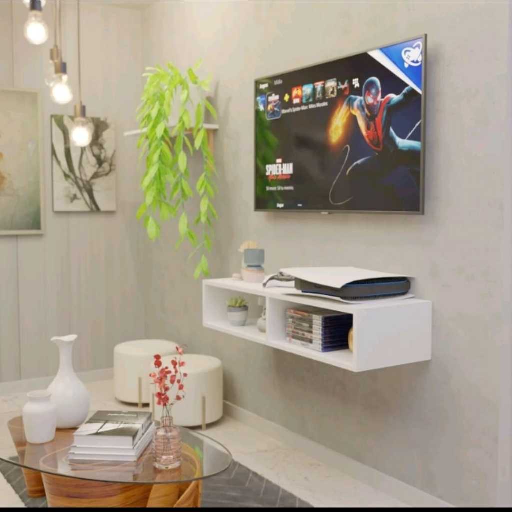 Nicho Rack Suspenso com divisão duplo Prateleira para TV 90 centimetros em Oferta na Shopee