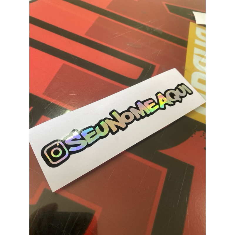 Adesivo Personalizado com seu @ Holográfico em Oferta na Shopee