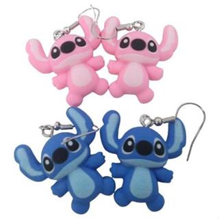 Brinco Stitch Azul e Rosa Brincos Personagens Fofo Moda Tiktok, kit