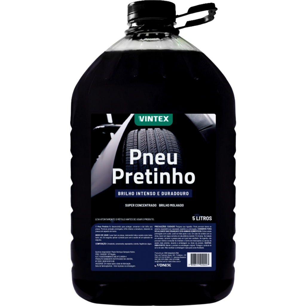Produto para Pneu Brilho Molhado Resistente a Água Pneu Pretinho 5L Vintex