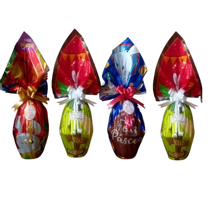Kit 4 Ovos de Páscoa 150g - Atacado - Presente - Escola - Empresa em Oferta na Shopee