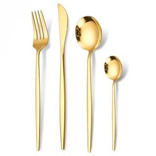 Jogo De Talheres Inox colher garfo faca colher de sobremesa Kit 4 Peças de Luxo