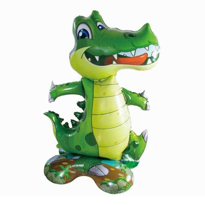 KI 5 BALÕES JACARÉ COM BASE 60*40cm BALÃO METALIZADO TEMA ANIMAIS FLORESTA AMAZÔNIA PANTANAL SILVESTRE ANIMAL