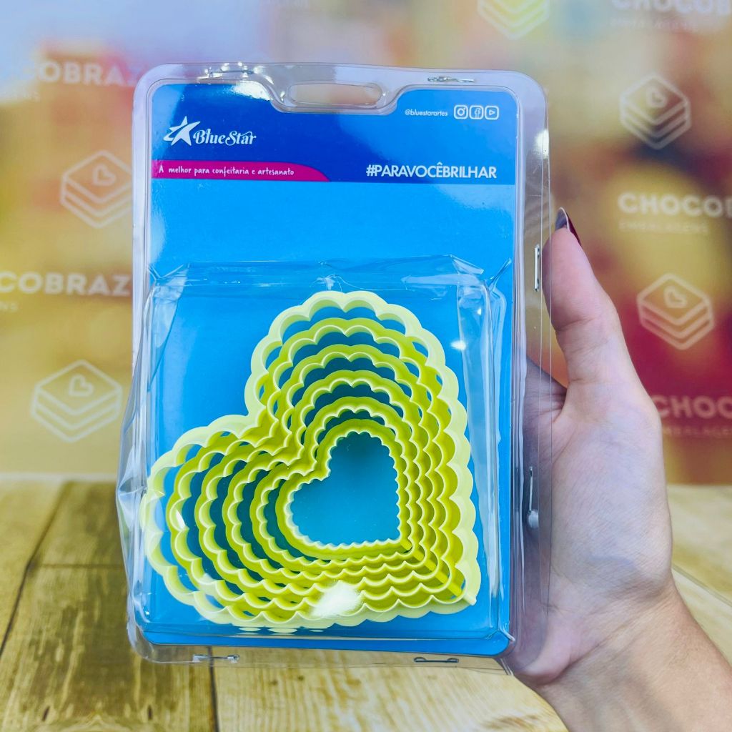 Kit Cortador Coração Babado 6 Peças  -  (Blue Star) em Oferta na Shopee