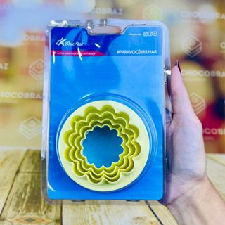 Kit Cortador REDONDO  BABADO  4 PEÇAS (Blue Star) em Oferta na Shopee