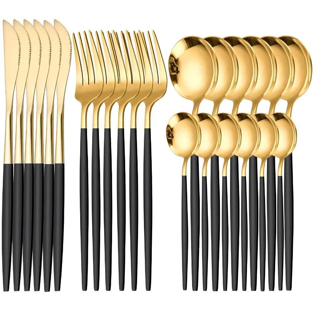 Faqueiro Utensílio De Cozinha Premium Kit 24 Peças Inox Mesa De Jantar para suplat Talher