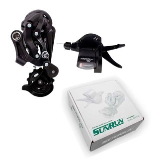Kit de Cambio 9 velocidades SunRun com Alavanca Rapid Fire Cambio 9v Index Fixação Direta
