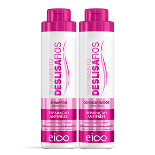 Kit Eico Tratamento Hidratação Shampoo Sem Sal e Condicionador Leave-in Deslisa Fios 800ml em Oferta na Shopee