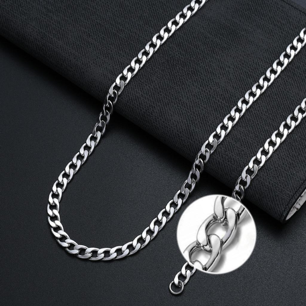 Colar Masculino 7mm Aço Inox Prata Grummet Colar Cordão em Oferta na Shopee