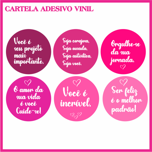 Kit 120 Adesivos Vinil Cliente Frases Motivacionais Rosa | Adesivo Mulheres | Adesivo Cliente 4x4 em Oferta na Shopee
