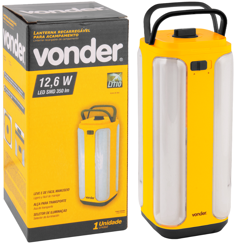 Lanterna Recarregável P/ Acampamento Vonder Led Camping Mão OFERTA
