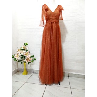 VESTIDO GODÊ MADRINHA TULE COM BRILHO VERDE LIMA TERRA COTA ROSÉ LILÁS