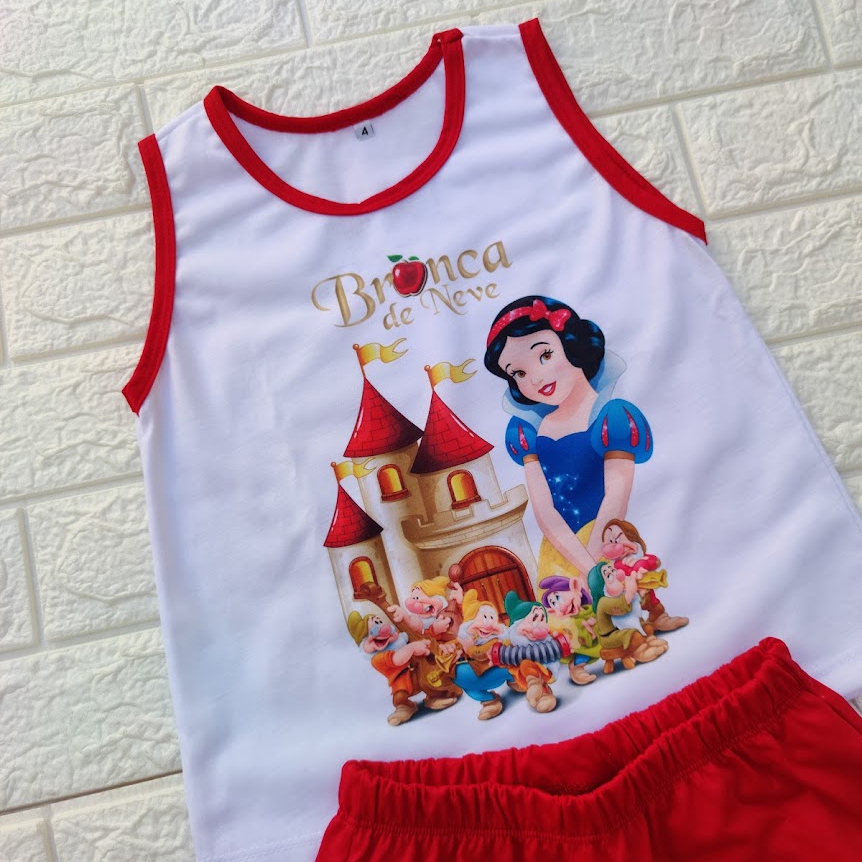Pijama infantil Branca de Neve, pijama personalizado, presente menina em Oferta na Shopee