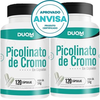 KIT 2x Picolinato de Cromo ( 1 Cápsula ao Dia ) - 120 Cápsulas 450mg - Duom