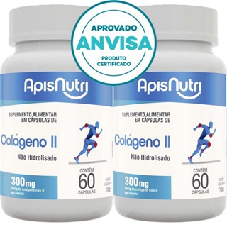 KIT 2x Colágeno Tipo 2 Uc2 Não Hidrolisado - 60 Cápsulas 300mg - Apisnutri