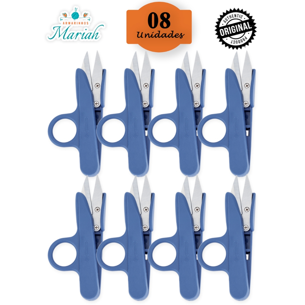 KIT COM 08 UN - Tesoura De Arremate Mundial  TECELÃO Easy Cut - 12 cm ou 4 1/2" em Oferta na Shopee
