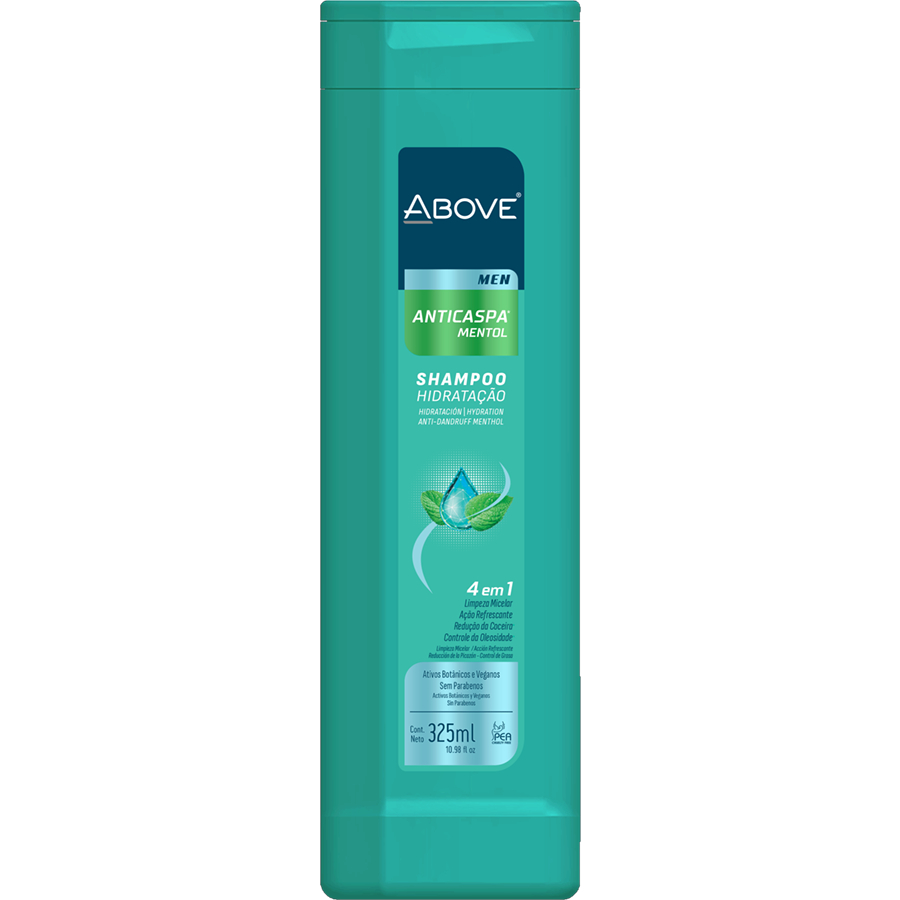 Shampoo anticaspa Above Men Mentol Hidratação 325 ml