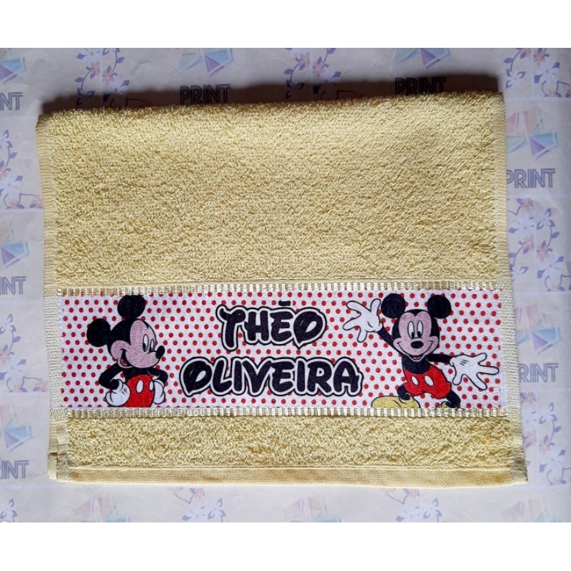 Toalhinha de Mão MICKEY MOUSE Personalizada COM NOME (POA) -  Toalha de Boca Criança #ZLprint