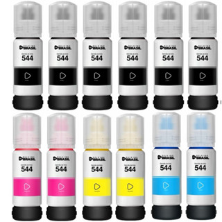 12 Tintas Compatível Epson L3110 L3150 L3210 L3250 T544 BK C Y M