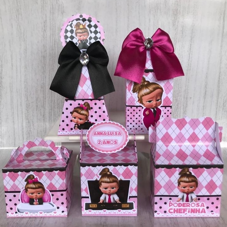 PEGUE E MONTE - Kit Festa Personalizados A Poderosa Chefinha Lembrancinhas Caixinhas para festa ESCOLHA SEU PERSONAGEM