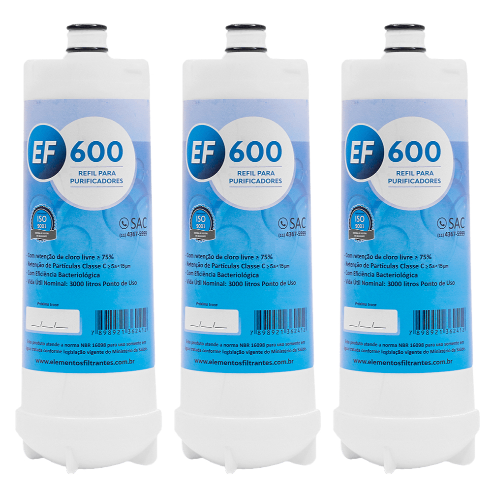 Filtro Refil para Purificadores IBBL FR 600, Imaginare e outros - Kit c/ 3