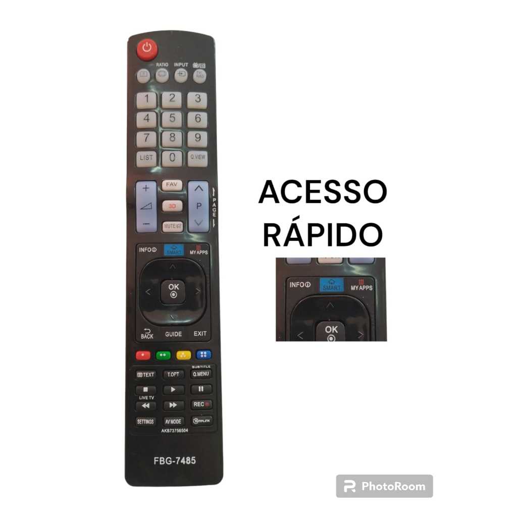 Controle Remoto Compativel Smart Tv LG 49LF6350 60LF6500 FBG-7485