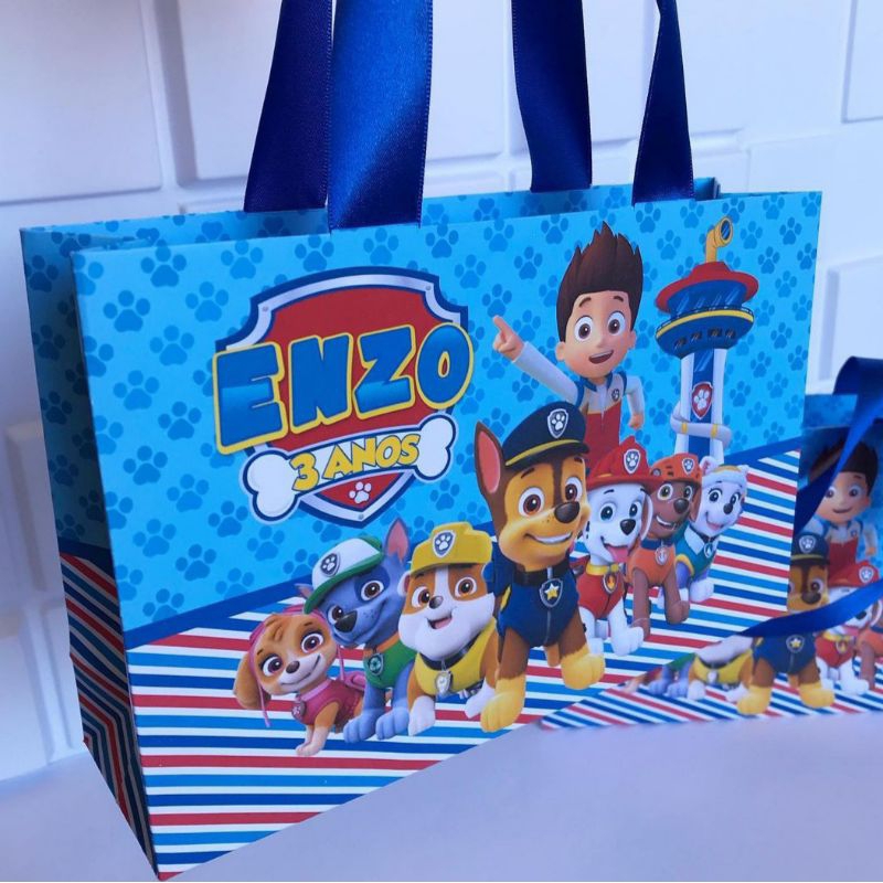 Sacolinha Personalizada Patrulha Canina - Sacolinha surpresa - Lembrancinhas - Kit Festa - Festa infantil Personalizados