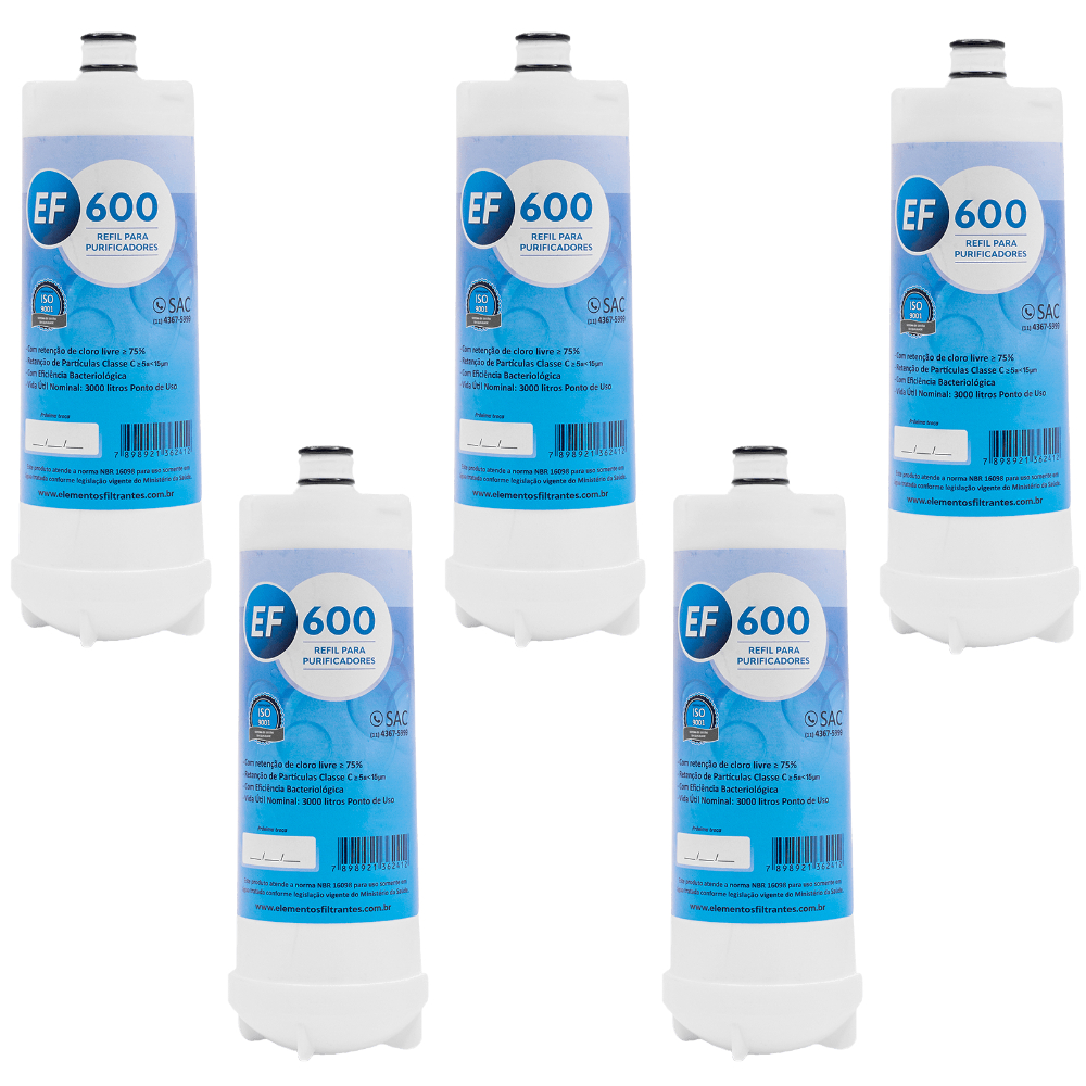 Filtro Refil p/ Purificadores IBBL FR 600, Imaginare e outros - Kit c/ 5