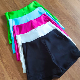 Kit 4 Short Alfaiataria Feminino Cintura Alta Com Bolso e Zíper na Lateral